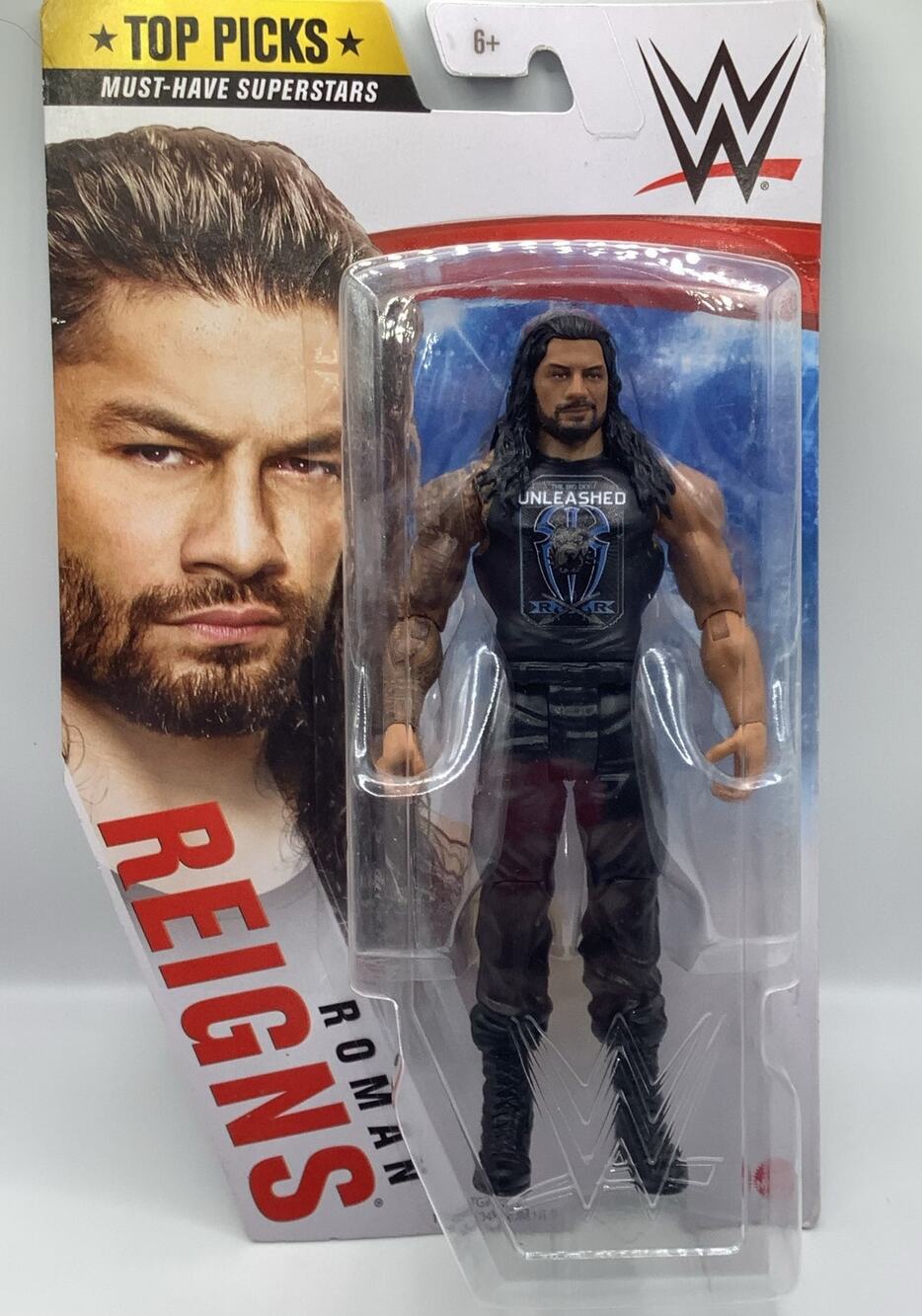 WWE Basic Top Picks Roman Reigns Action Figure Unleashed Apex Shirt Mattel New